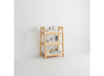 Light beige bookshelf floor shelf children's bookcase elegant wooden furniture