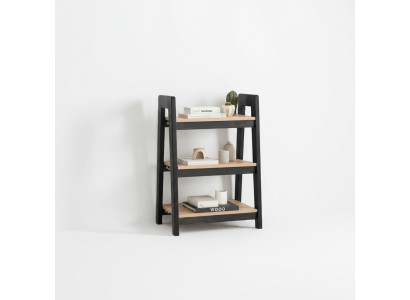 Black-beige bookshelf wood shelving children's luxury storage furniture