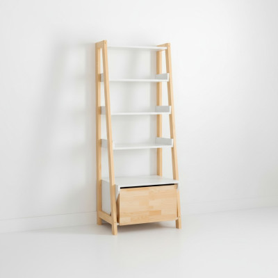 Elegant bookshelf modern study room furniture wooden frame shelves