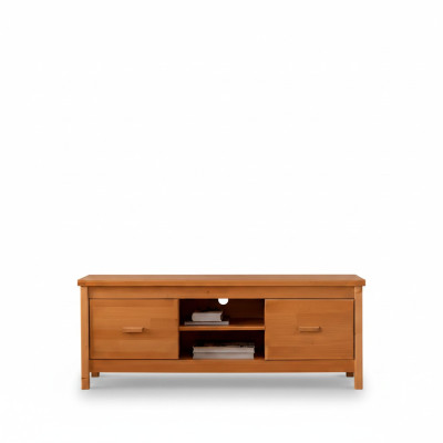 Elegant Brown TV Stand Living Room Sideboard Wood Drawer Table