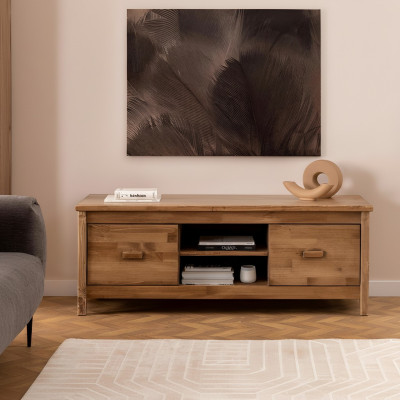 Elegant Brown TV Stand Wood TV Table Living Room Luxurious RTV