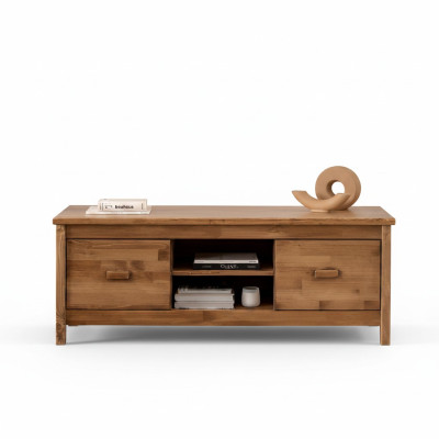 Elegant Brown TV Stand Wood TV Table Living Room Luxurious RTV