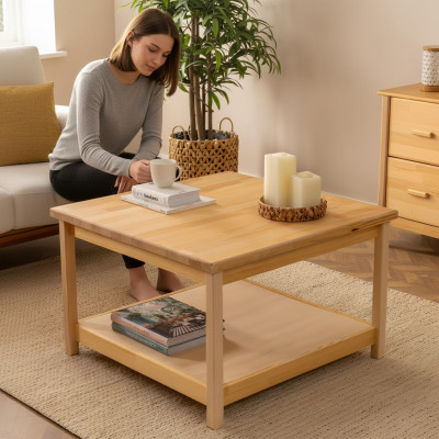 Beige wooden coffee table modern living room coffee table designer furniture
