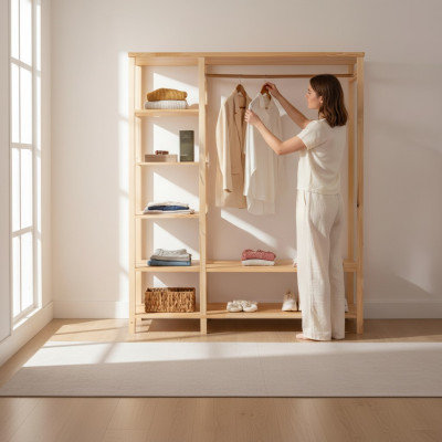 High-quality hallway furniture designer coat rack wood clothes rack
