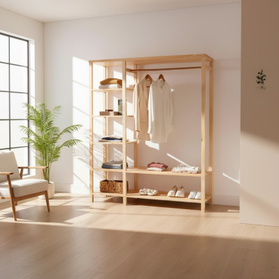 High-quality hallway furniture designer coat rack wood clothes rack