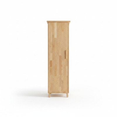 Compact beige wardrobe, 1-door bedroom storage cabinet