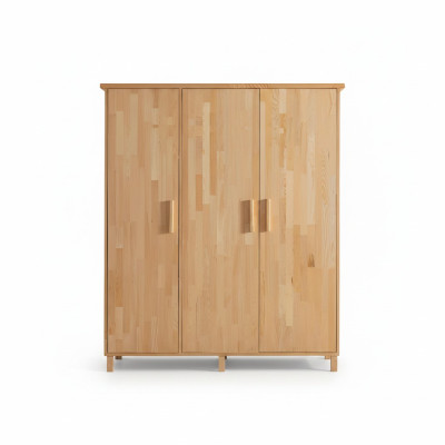 Beige Bedroom Noble Wardrobe Designer 3-Door Wooden Cabinets