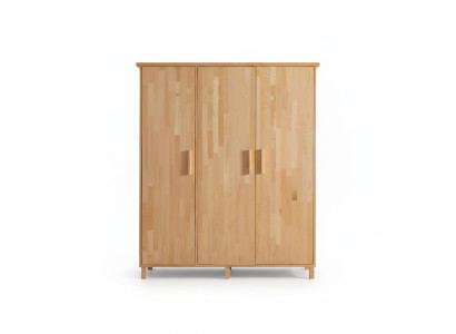 Beige Bedroom Noble Wardrobe Designer 3-Door Wooden Cabinets