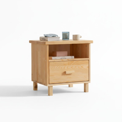 Beige drawer nightstand bedroom night table side table