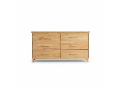 Luxurious Beige Dresser Bedroom 6-Drawer Wood Storage Dresser
