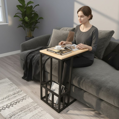 Living room light beige side table exclusive newspaper table noble furniture