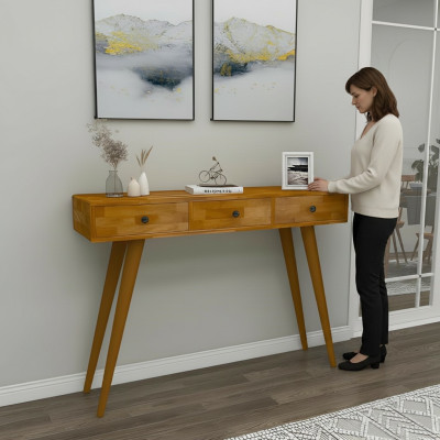 Modern High-Quality Console Table Brown Wooden Table Living Room Designer Furniture