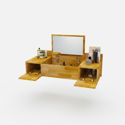 Modern Braun Dressing Table with Mirror Luxury Console Dresser Bedroom