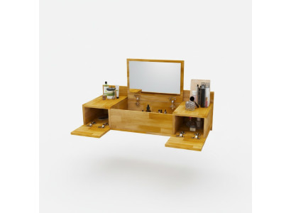 Modern Braun Dressing Table with Mirror Luxury Console Dresser Bedroom