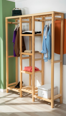 Modern wardrobe beige shelf cabinet clothes cabinet furniture wardrobe wood