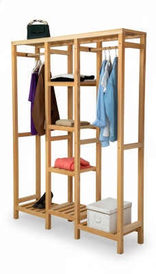 Modern wardrobe beige shelf cabinet clothes cabinet furniture wardrobe wood