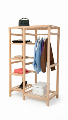 Coat rack clothes stand rack hanging luxury modern wood hallway wardrobe