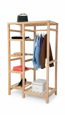 Wardrobe Beige Shelf Cabinet Clothes Wardrobe Furniture Modern Wardrobes Wood
