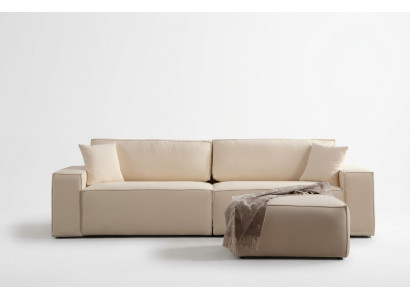 Elegant beige exclusive pouf for four people, 2 pieces
