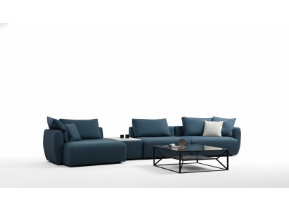 Luxury modern blue L-shaped corner sofa for the living room