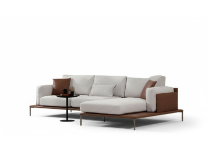 Bielohnedý L-shaped sofa for modern living space
