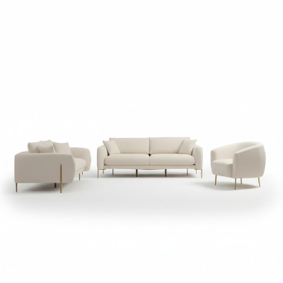 Living room sofa set, three-seater, luxury cushion