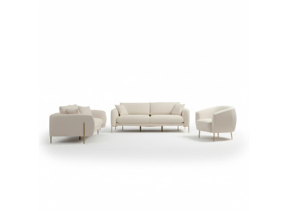 Living room sofa set, three-seater, luxury cushion