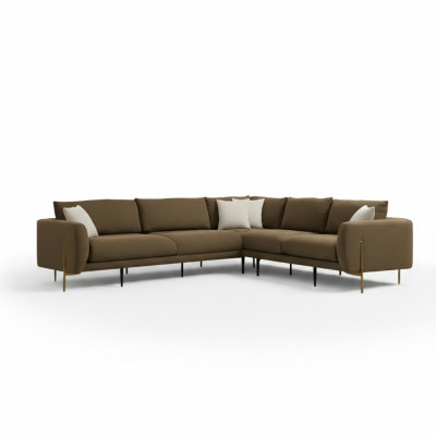 Dark green corner sofa set of modern high standard in L shape