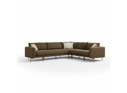 Dark green corner sofa set of modern high standard in L shape