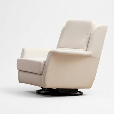 White swivel chair, modern single-seater, living room, exclusive single-seater.