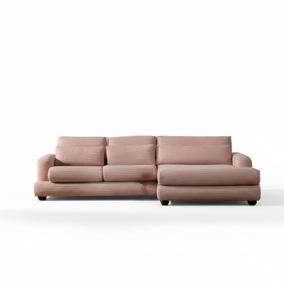Exclusive pink corner sofa with modern L shape