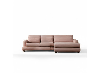 Exclusive pink corner sofa with modern L shape
