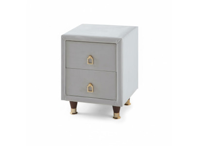 Light gray upholstered bedside table designer bedroom furniture nightstand