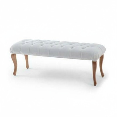 Luxurious bed bench bedroom textile furniture classic noble wooden feet