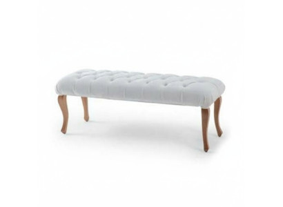 Luxurious bed bench bedroom textile furniture classic noble wooden feet