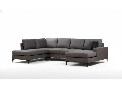 Modern gray U-shaped sofa for the living room