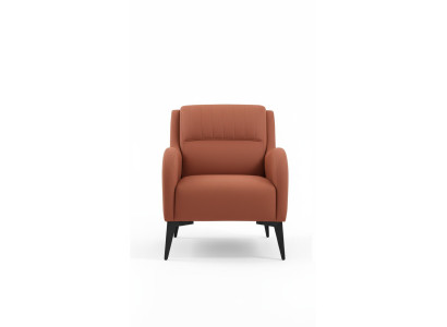 Orange armchair modern design style solid color textile material living room
