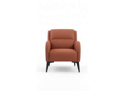 Orange armchair modern design style solid color textile material living room