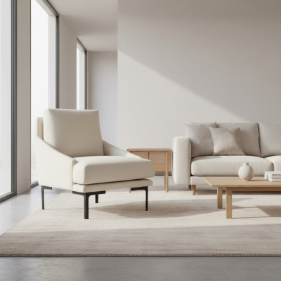 Chair White Solid Color Modern Design Style Living Room Study Textile
