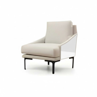 Chair White Solid Color Modern Design Style Living Room Study Textile