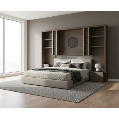 Office closet shelves modern design bookcase brown single-color