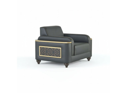 Black Armchair Plain Study Living Room Modern Design Style