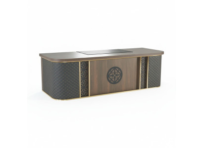 Office desk modern design brown black two-tone rectangular form style