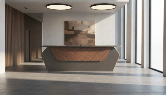 Office desk brown gray two-tone modern design rectangular desk
