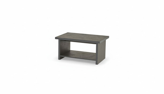 Coffee table gray solid color modern study rectangular shape with shelf
