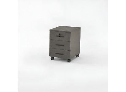 Gray filing cabinet, solid color, home office, modern design with drawers