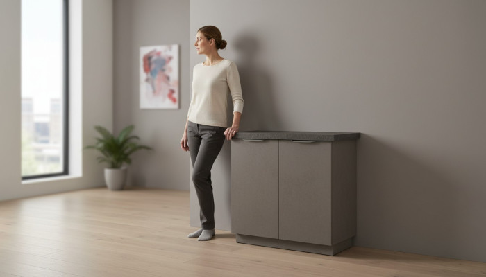 Sideboard Modern Design Style Office Grey Plain File Cabinet