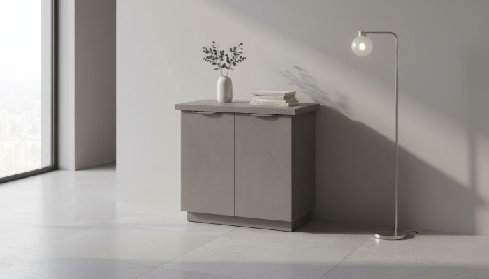 Sideboard Modern Design Style Office Grey Plain File Cabinet