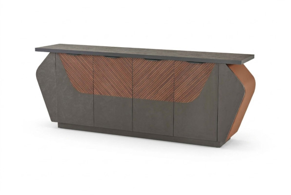 Sideboard Filing Cabinet Study Grey Brown Two-Tone Modern Style
