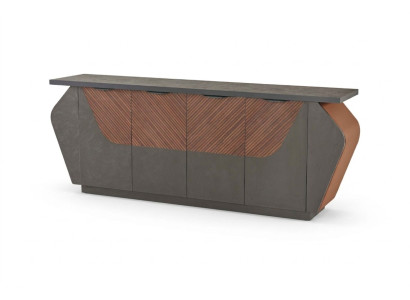 Sideboard Filing Cabinet Study Grey Brown Two-Tone Modern Style